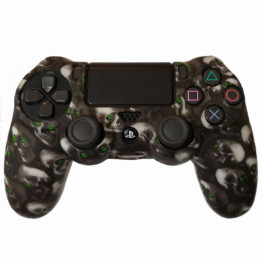 Dualshock 4 Skull Green Eyes - Black And White